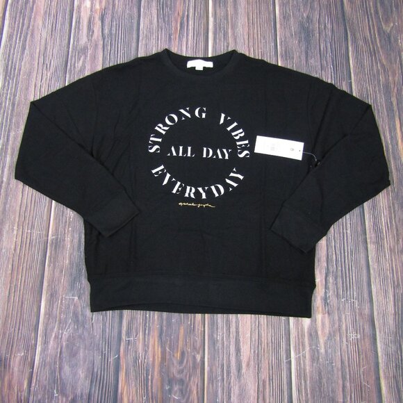 Spiritual Gangster Sweaters - Spiritual Gangster NEW NWT Women Medium Black "Strong Vibes" Crewneck Sweatshirt